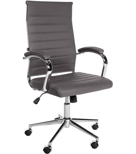 Kancelářská židle Mollis, pravá kůže, šedá