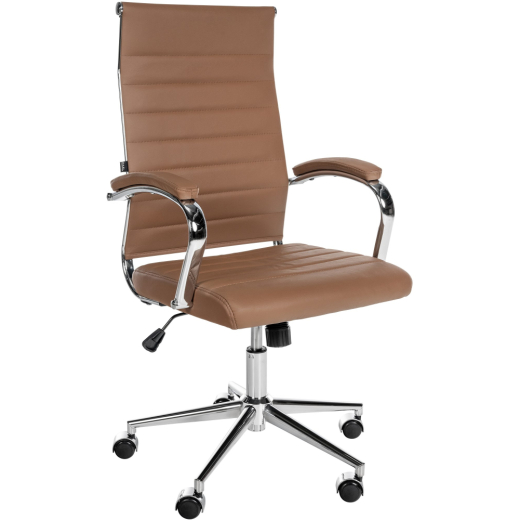 Kancelářská židle Mollis, pravá kůže, světle hnědá - 1