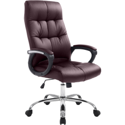 Kancelářská židle Poseidon, syntetická kůže, červenohnědá