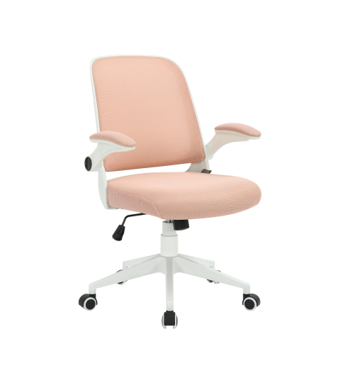 Kancelářská židle Pretty White, textil, růžová
