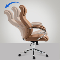 Kancelářská židle Salford, pravá kůže, světle hnědá - 6