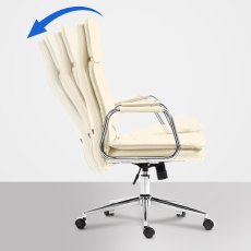 Kancelářská židle Sotira, pravá kůže, krémová - 4