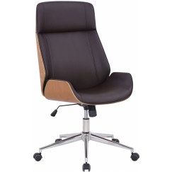 Kancelářská židle Varel, syntetická kůže, přírodní / hnědá