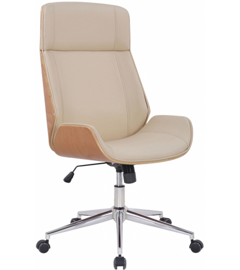 Kancelářská židle Varel, syntetická kůže, přírodní / krémová