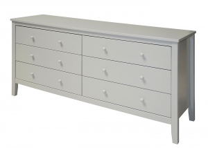 Komoda s 6 zásuvkami Valja, 147 cm, šedá