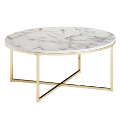 Konfereční stolek Lilly, 80 cm, bílá