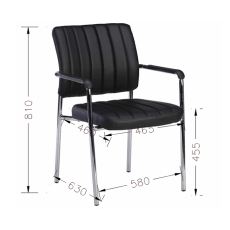 Konferenčná stolička Glos, syntetická koža, čierna - 5