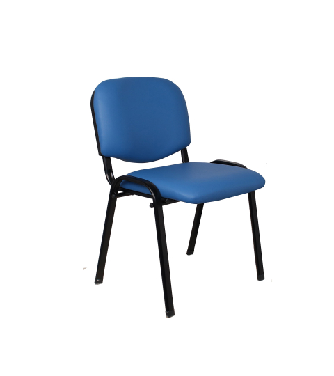 Konferenčná stolička Iron, syntetická koža, modrá