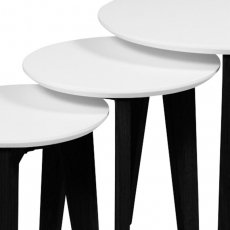 Konferenčné stolíky Alvin, sada 3 ks, biela/čierna - 3