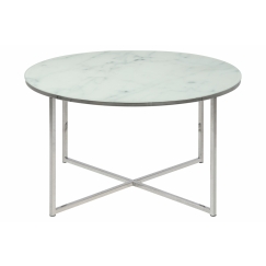 Konferenční stolek Alisma, 80 cm, bílá