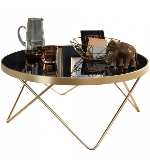 Konferenční stolek Cala, 82  cm, černá / zlatá