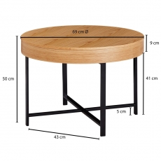 Konferenční stolek Ema, 69 cm, dub - 4