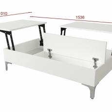 Konferenční stolek Esinti, 121 cm, bílá - 6