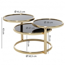 Konferenční stolek Futu, černá / zlatá - 4