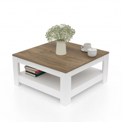 Konferenční stolek Grado, 90 cm, ořech / bílá