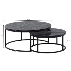 Konferenční stolek Holey (SADA 2 ks), 80 cm, černá - 4