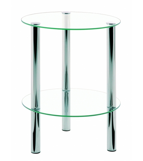 Konferenční stolek Jaylen, 47 cm, čirá / chrom