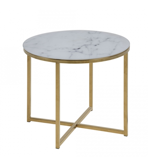 Konferenční stolek kulatý Alma, 50 cm, zlatá