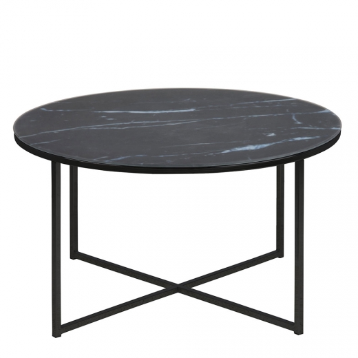 Konferenční stolek kulatý Alma, 80 cm, černá - 1