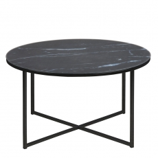 Konferenční stolek kulatý Alma, 80 cm, černá - 1