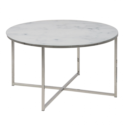 Konferenční stolek kulatý Alma, 80 cm, chrom - 1