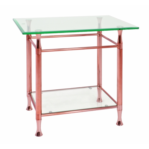 Konferenční stolek Maddux, 58 cm, čirá / měděná - 1