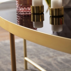 Konferenční stolek Olia, 110 cm, černá / zlatá - 6