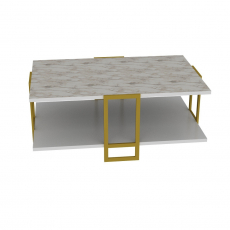 Konferenční stolek Polka, 92 cm, bílá - 4