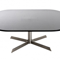 Konferenční stolek s nerezovou podnoží Arta, 90 cm černá - 1