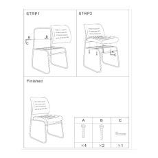 Konferenční židle Axo (SET 5 ks), syntetická kůže, červená - 5