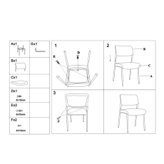 Konferenční židle Evo 4L, textil, modrá - 4