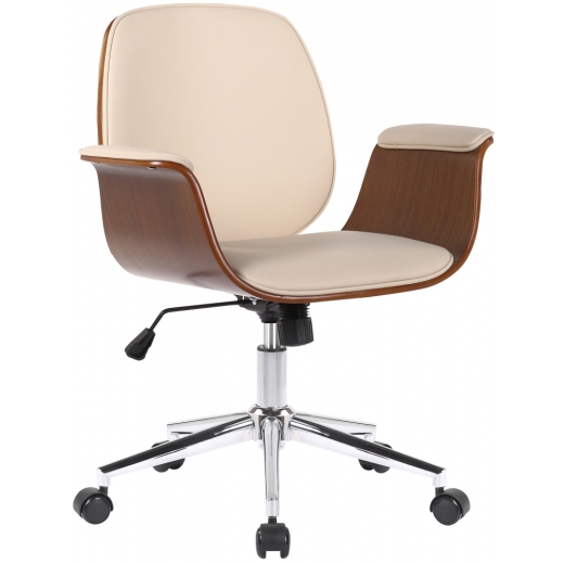Konferenční židle Kemberg, syntetická kůže, krémová - 1