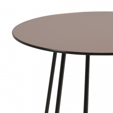 Konferenčný stolík Goldy, 50 cm, čierna/bronz - 2