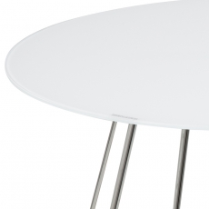 Konferenčný stolík Goldy, 80 cm, chróm/biela - 3