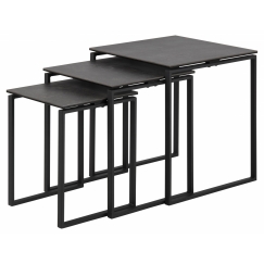 Konferenčný stolík Katrine (SADA 3ks), 55 cm, čierna