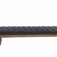 Lavice Ramira, 150 cm, textil, černá / přírodní dřevo - 2