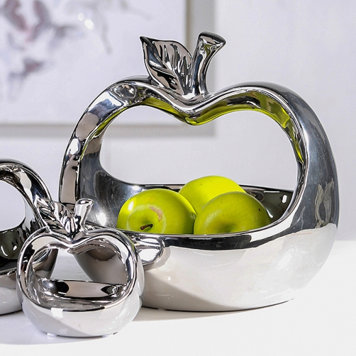Mísa keramická Apple, 26 cm, stříbrná - 1