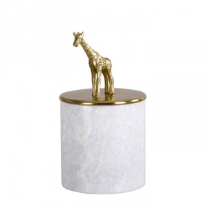 Mramorová dóza s víkem Žirafa, 18 cm