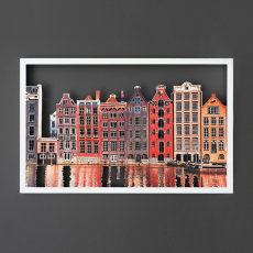 Nástěnná dekorace Amsterdam, 70 cm, bílá - 2