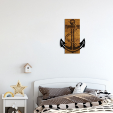 Nástěnná dekorace Anchor, 58 cm, hnědá - 5