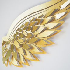 Nástěnná dekorace Angel Wings, 70 cm, zlatá - 4