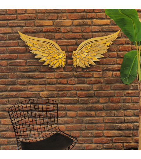 Nástěnná dekorace Angel Wings, 70 cm, zlatá