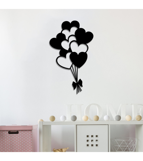 Nástěnná dekorace Balloons, 35 cm, černá