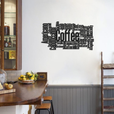Nástěnná dekorace Coffee, 92 cm, černá - 1