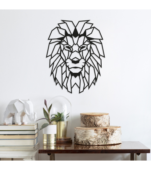 Nástěnná dekorace Lion, 50 cm, černá