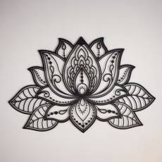 Nástěnná dekorace Lotus, 68 cm, černá - 2