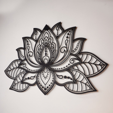 Nástěnná dekorace Lotus, 68 cm, černá - 3
