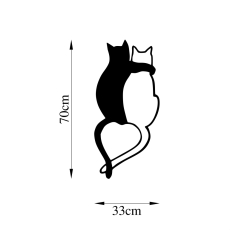 Nástěnná dekorace Love Cats, 70 cm, černá - 5