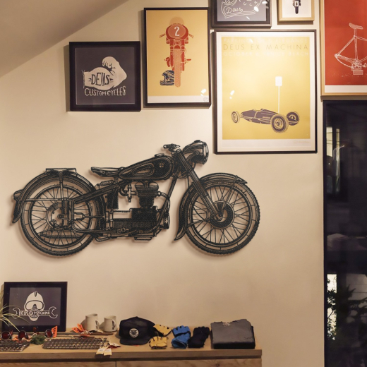 Nástěnná dekorace Moto Racer, 100 cm, černá - 1