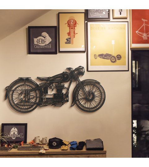 Nástěnná dekorace Moto Racer, 100 cm, černá